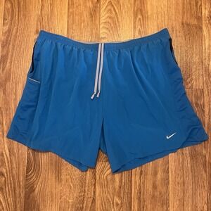 Nike Running Shorts Mens Large Blue Brief Lined Gym‎ Performance